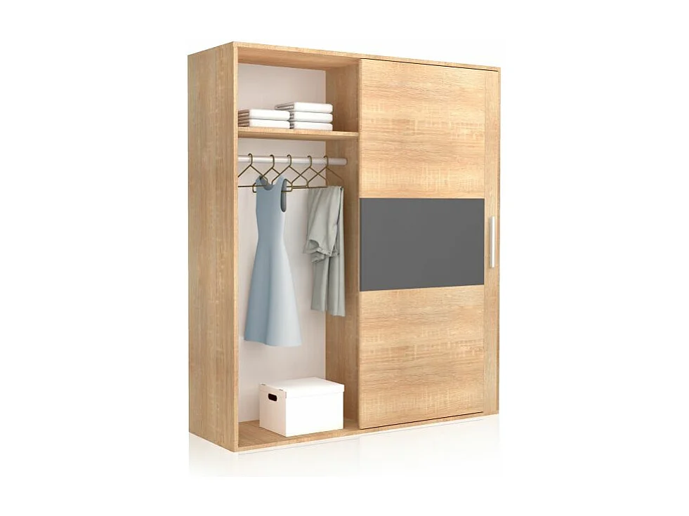 Armario 2 puertas correderas Uniq 180 Cambria - Grafito