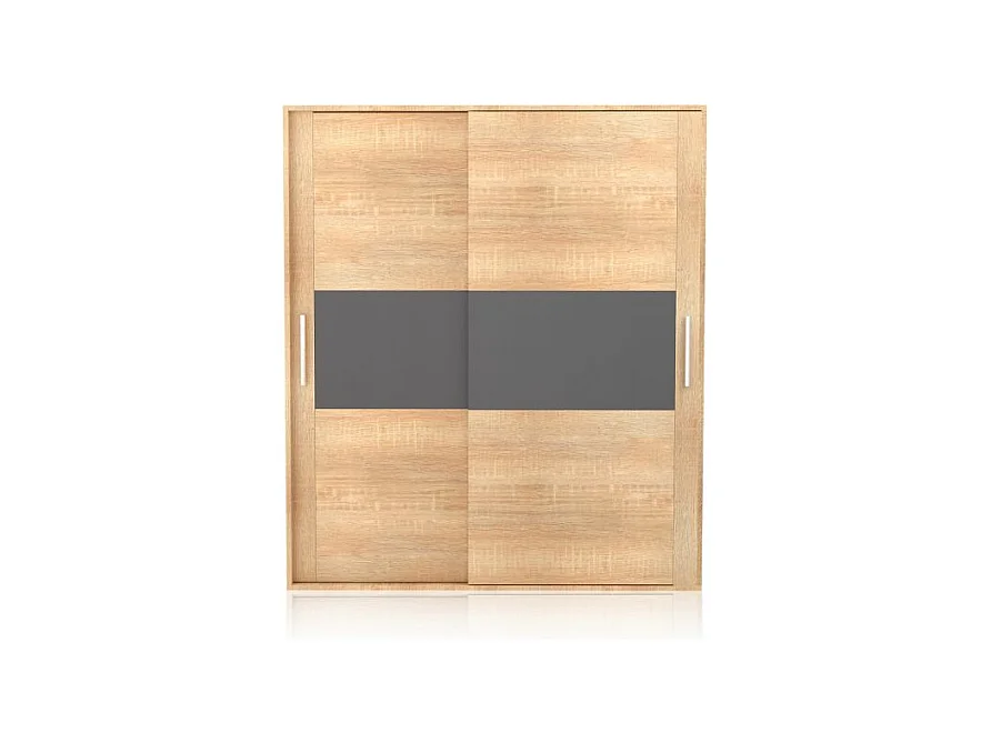 Armario 2 puertas correderas Uniq 180 Cambria - Grafito