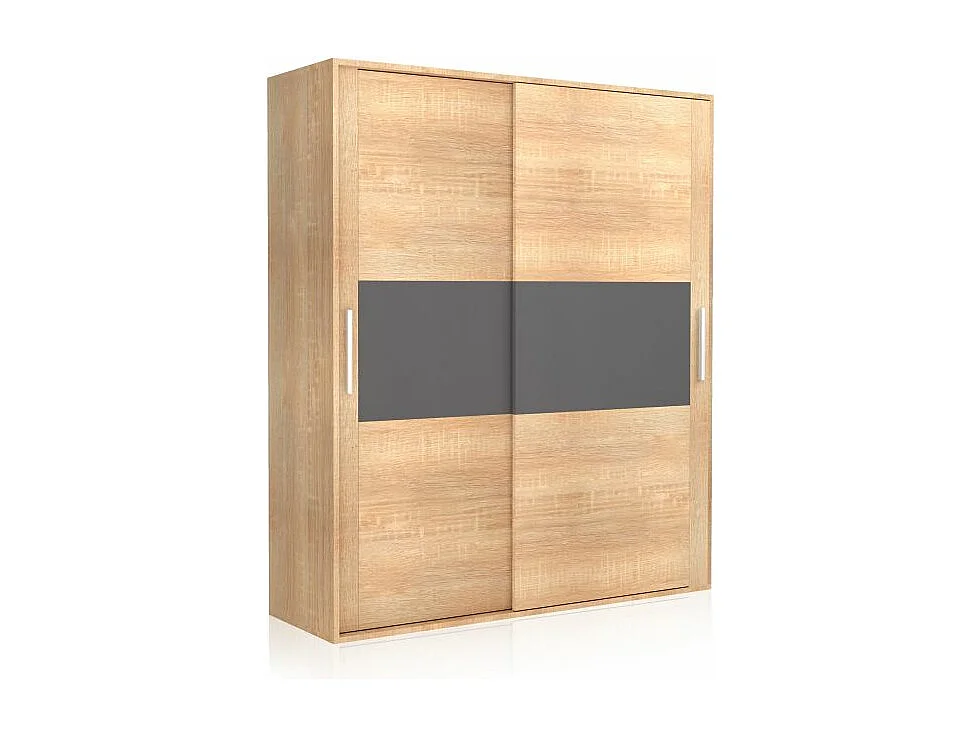 Armario 2 puertas correderas Uniq 180 Cambria - Grafito