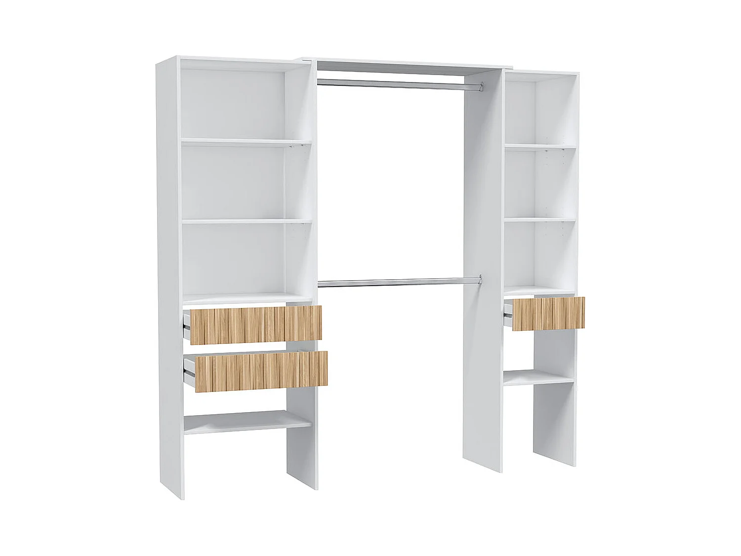Dressing de chambre Ethna Blanc Artik/Natur Moderne 190x187x40 cm