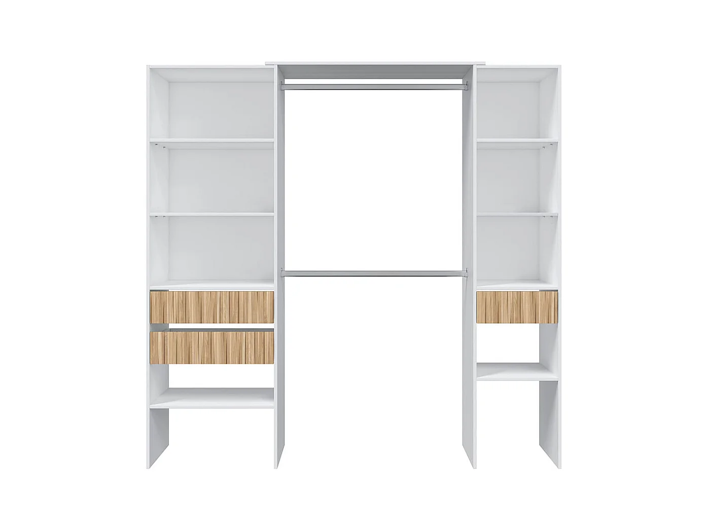 Dressing de chambre Ethna Blanc Artik/Natur Moderne 190x187x40 cm
