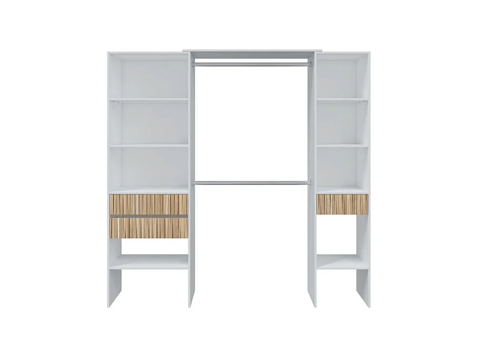 Dressing de chambre Ethna Blanc Artik/Natur Moderne 190x187x40 cm