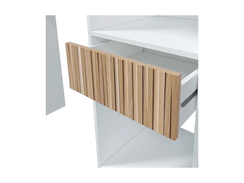Dressing de chambre Ethna Blanc Artik/Natur Moderne 190x187x40 cm