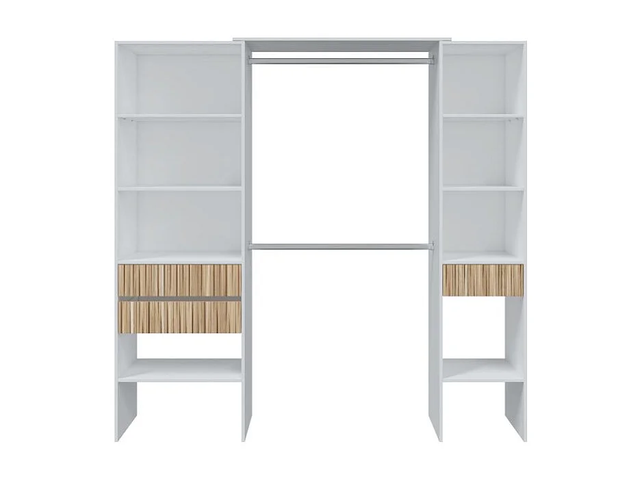 Dressing de chambre Ethna Blanc Artik/Natur Moderne 190x187x40 cm