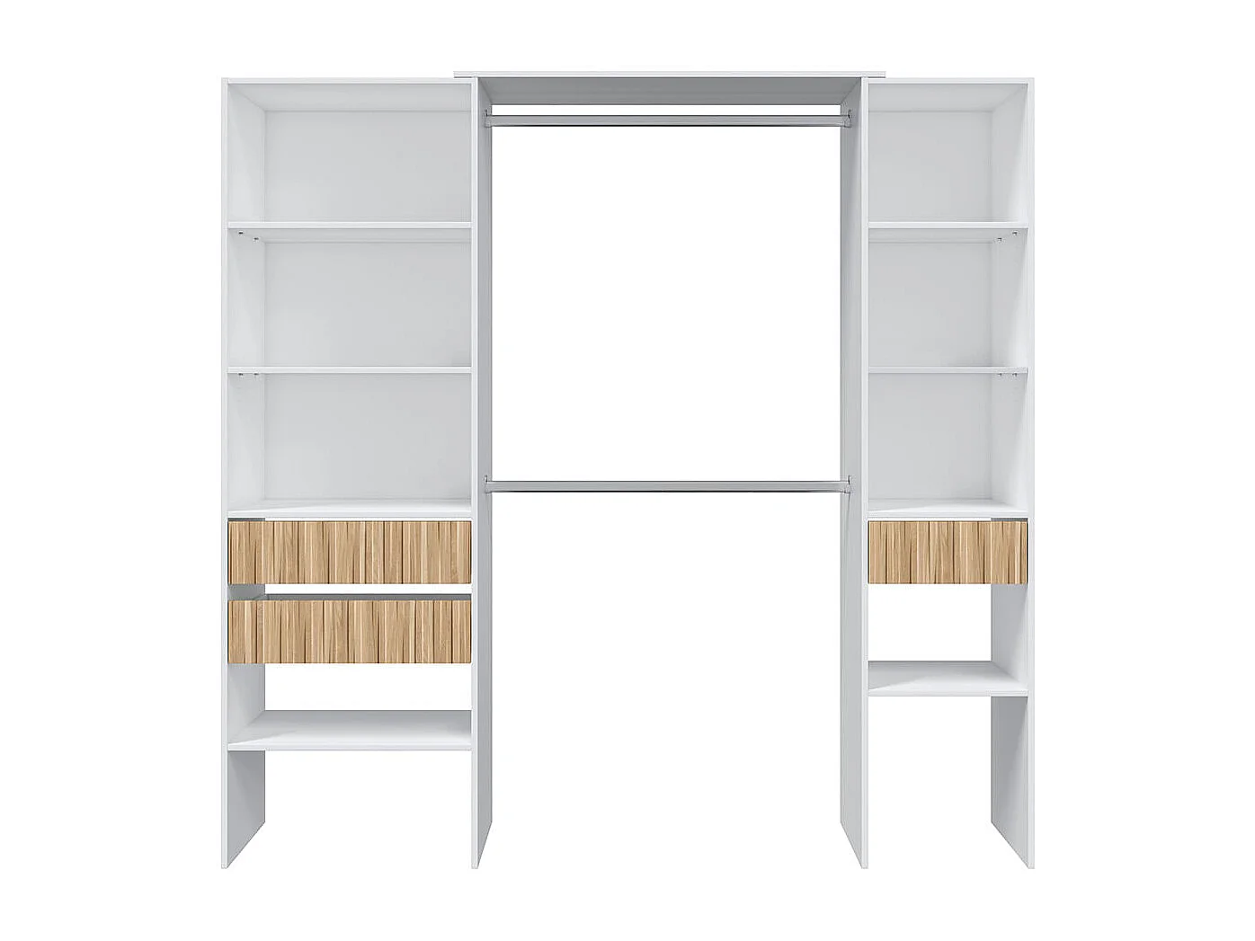 Quarto de vestir Ethna Branco Artik/Natur Moderno 190x187x40 cm