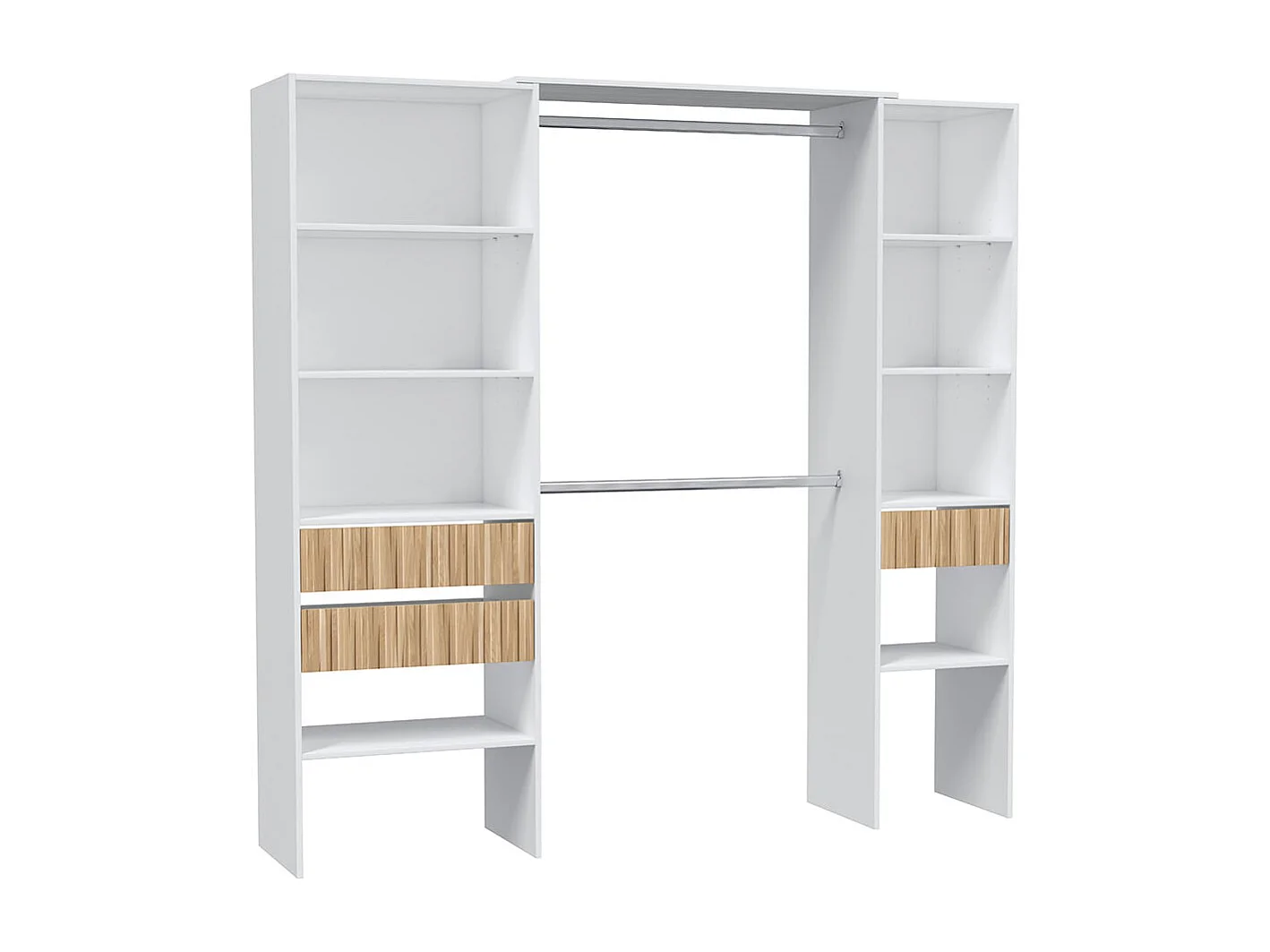 Quarto de vestir Ethna Branco Artik/Natur Moderno 190x187x40 cm