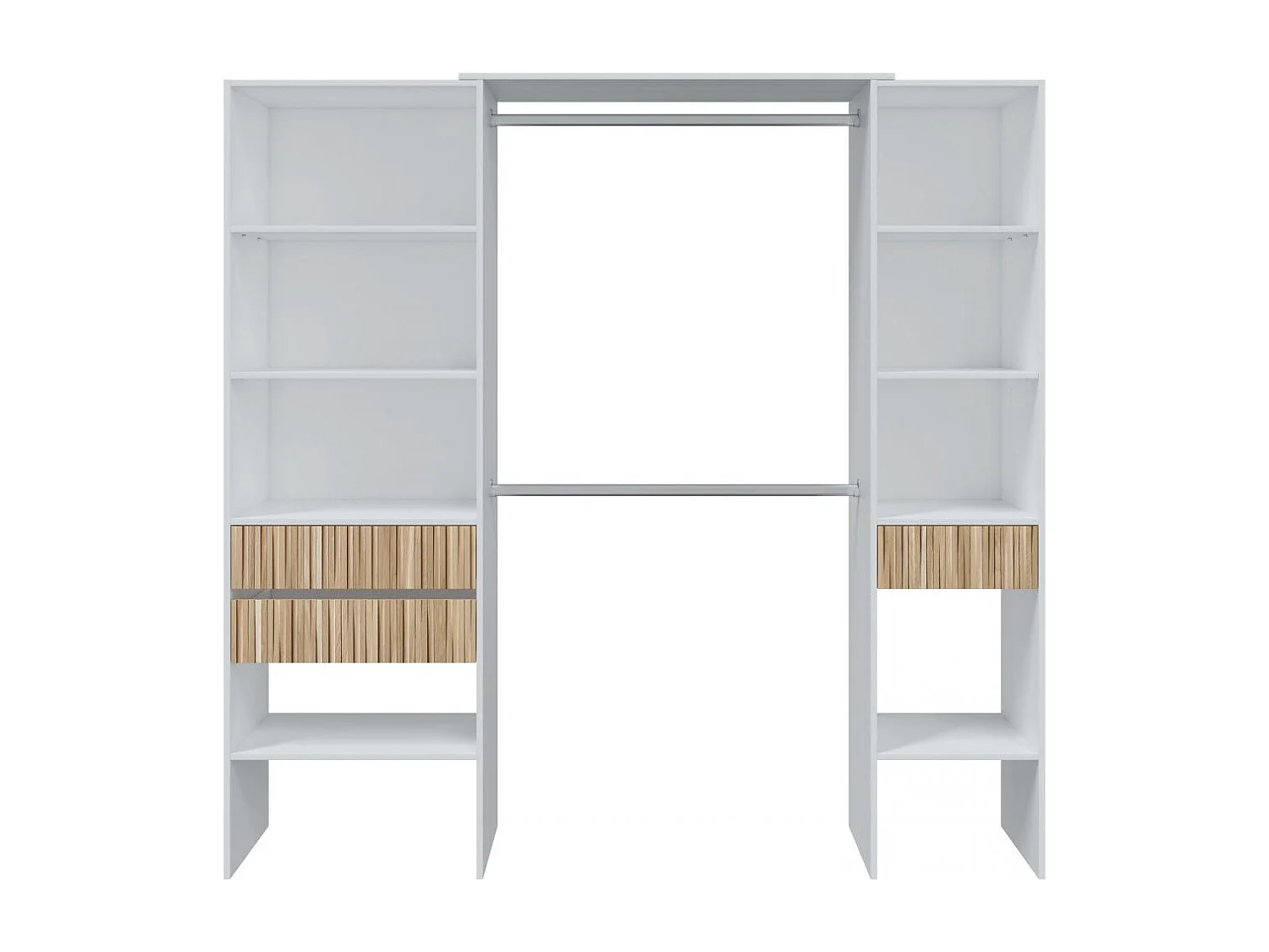 Quarto de vestir Ethna Branco Artik/Natur Moderno 190x187x40 cm