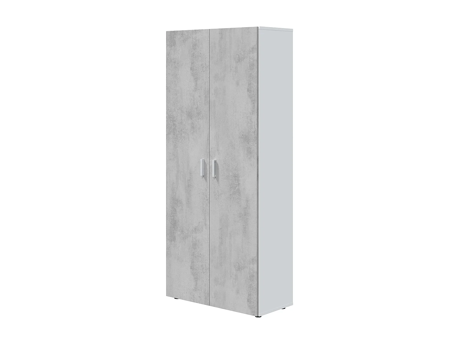 Armario multiusos alto 2 puertas blanco Artik y gris cemento 182x80x37 cm