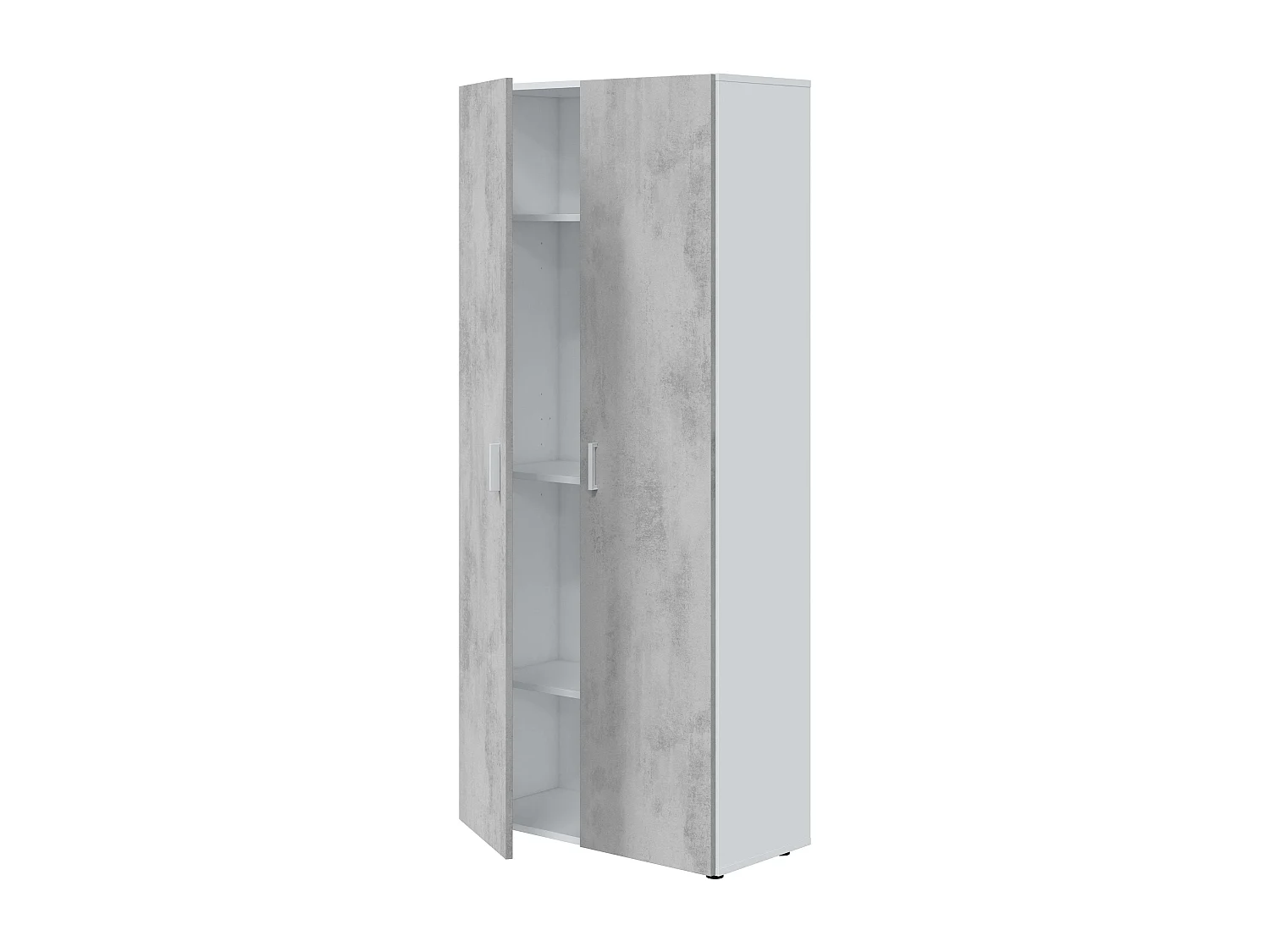 Armario multiusos alto 2 puertas blanco Artik y gris cemento 182x80x37 cm