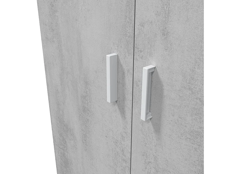 Armario multiusos alto 2 puertas blanco Artik y gris cemento 182x80x37 cm