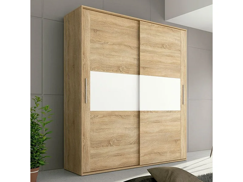 Armario 2 puertas correderas Uniq 180 Cambria - Blanco