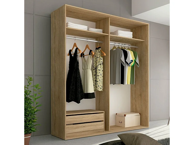 Armario 2 puertas correderas Uniq 180 Cambria - Blanco