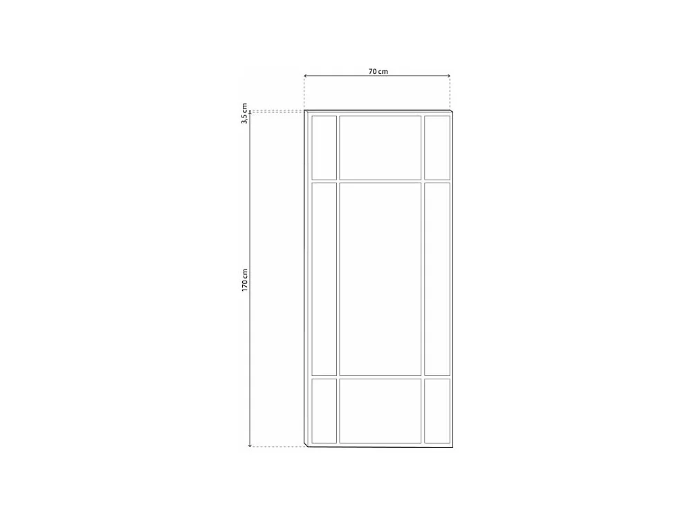 Espejo de pared Square Negro