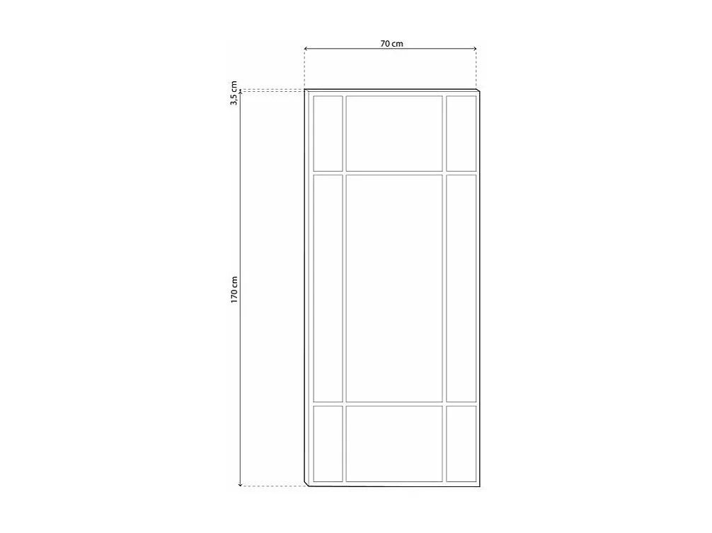 Espejo de pared Square Negro