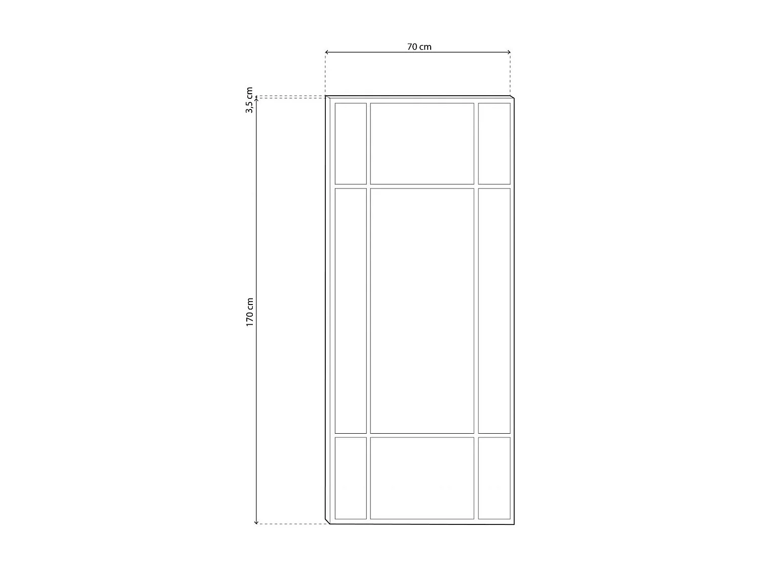 Espejo de pared Square Negro