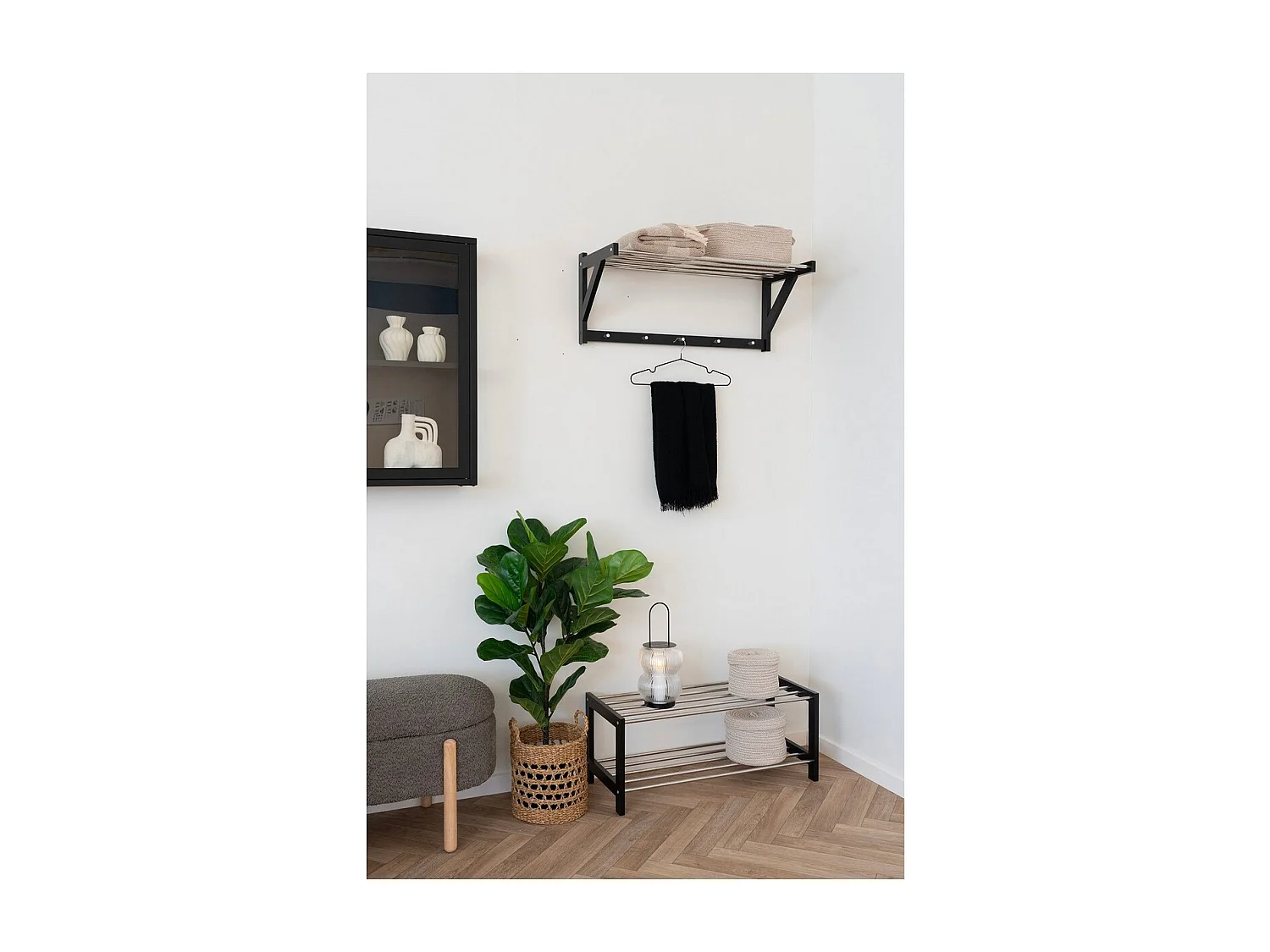 Lanterna Lucena, Nero, 16x16x36 cm, EPIKASA