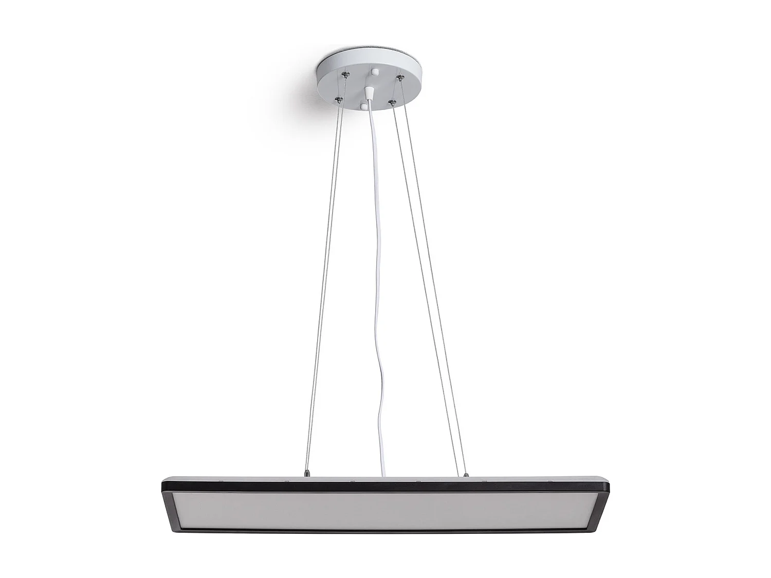 Lampada a Sospensione LED 24W Rettangolare SwitchCCT Selezionabile 580X200 mm Doppia Luce Nero 3000K - 4000K - 6000K CCT