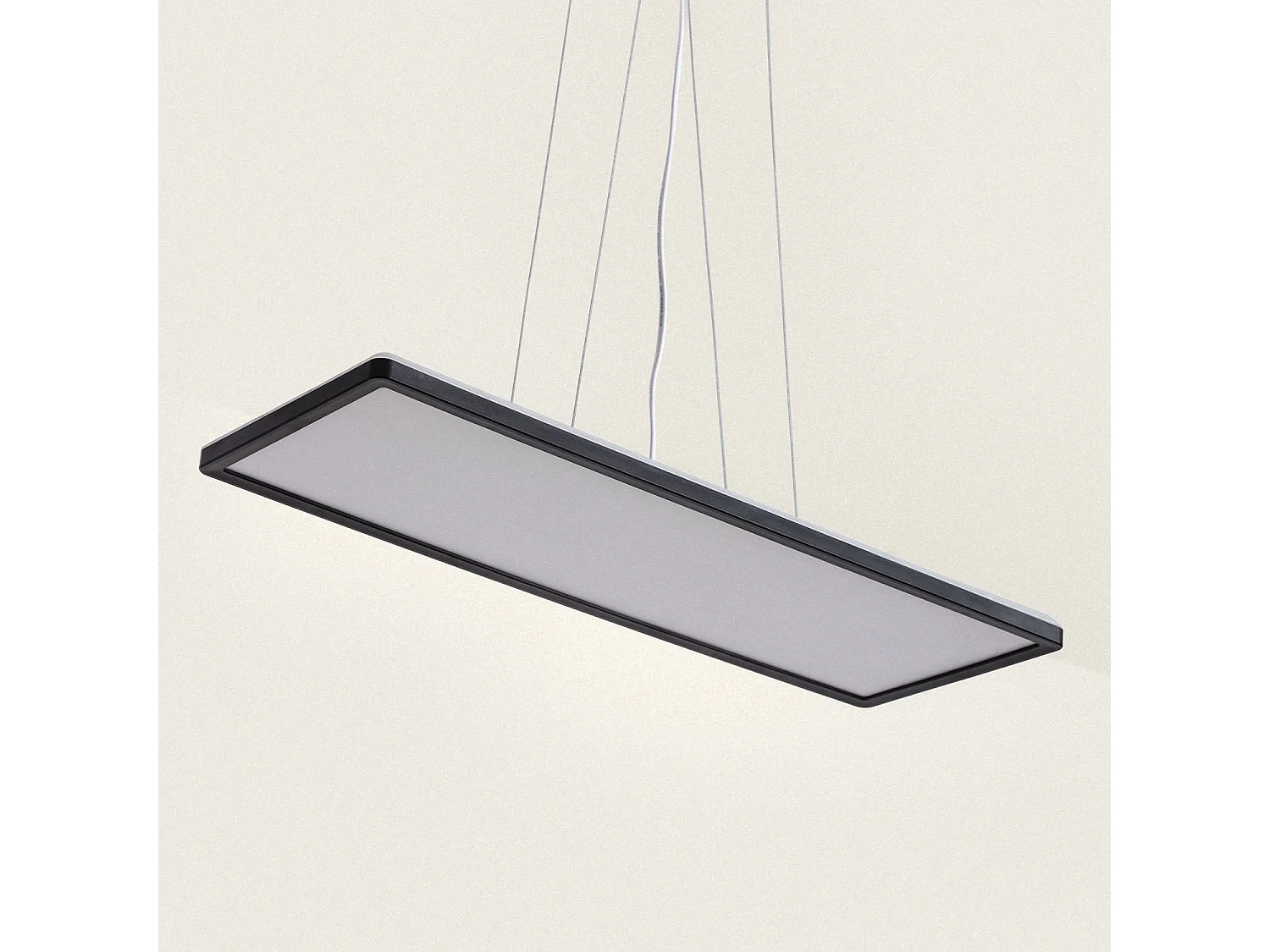 Lampada a Sospensione LED 24W Rettangolare SwitchCCT Selezionabile 580X200 mm Doppia Luce Nero 3000K - 4000K - 6000K CCT
