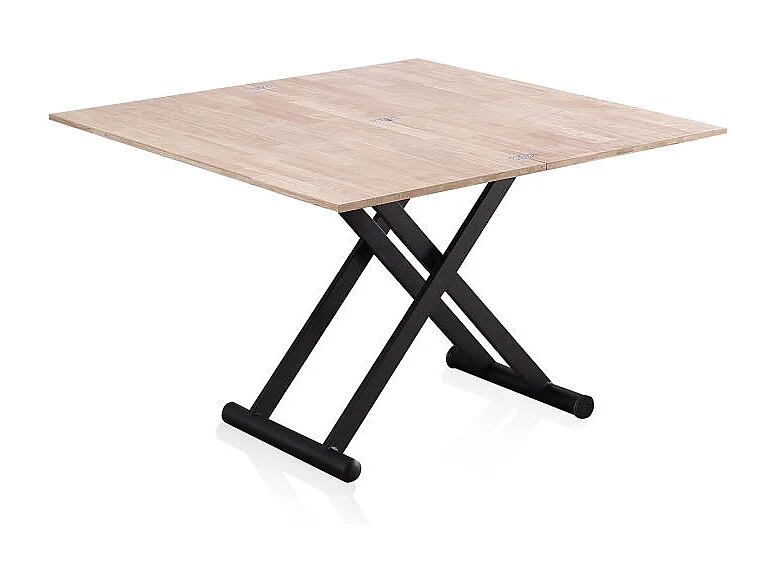 Mesa de centro elevable extensible Katia Negro - Roble