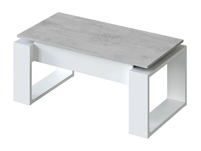 Mesa de centro elevable Nova Blanco Artik (Blanco Mate) - Gris Cemento