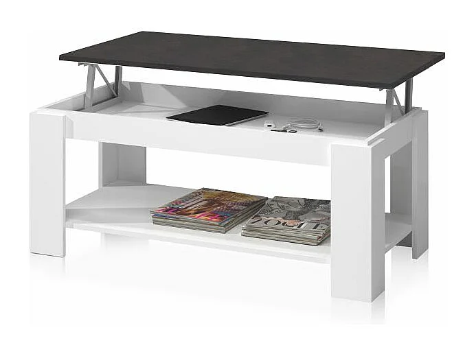 Mesa de centro elevable Ambit Blanco Artik (Blanco Mate) - Óxido