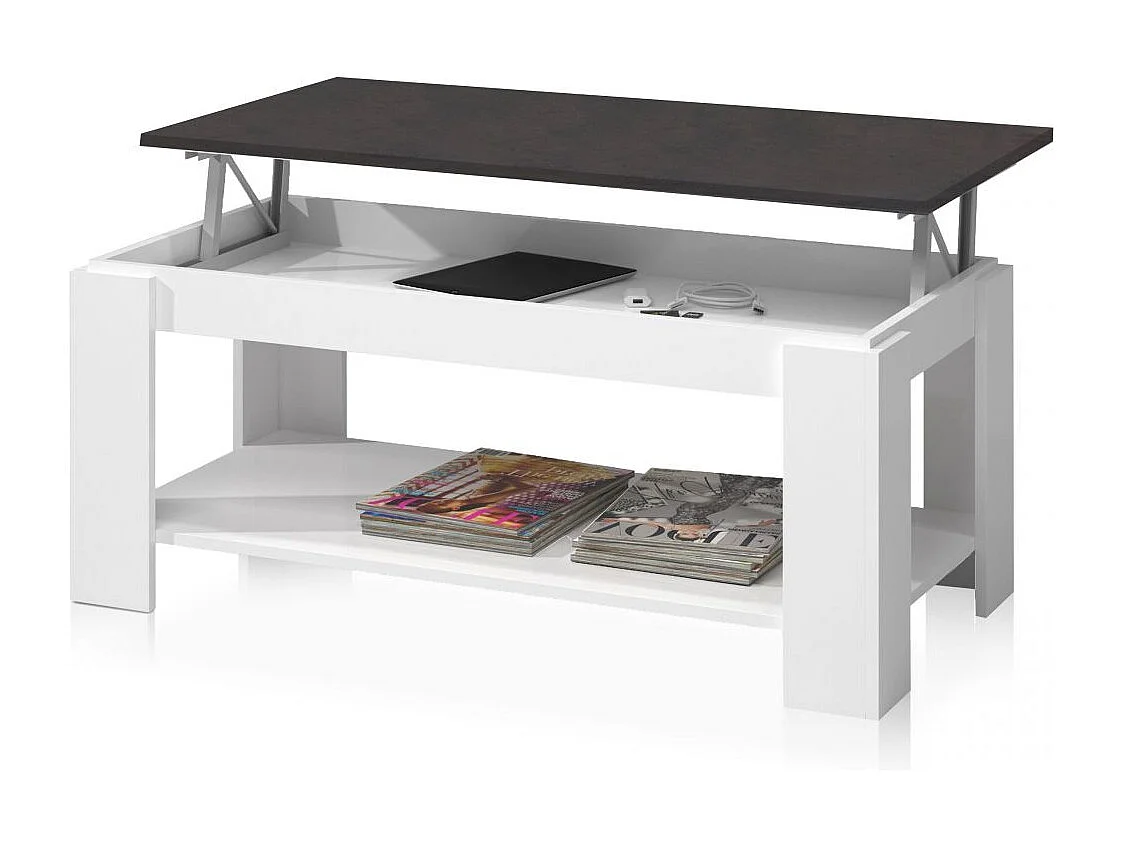 Mesa de centro elevable Ambit Blanco Artik (Blanco Mate) - Óxido