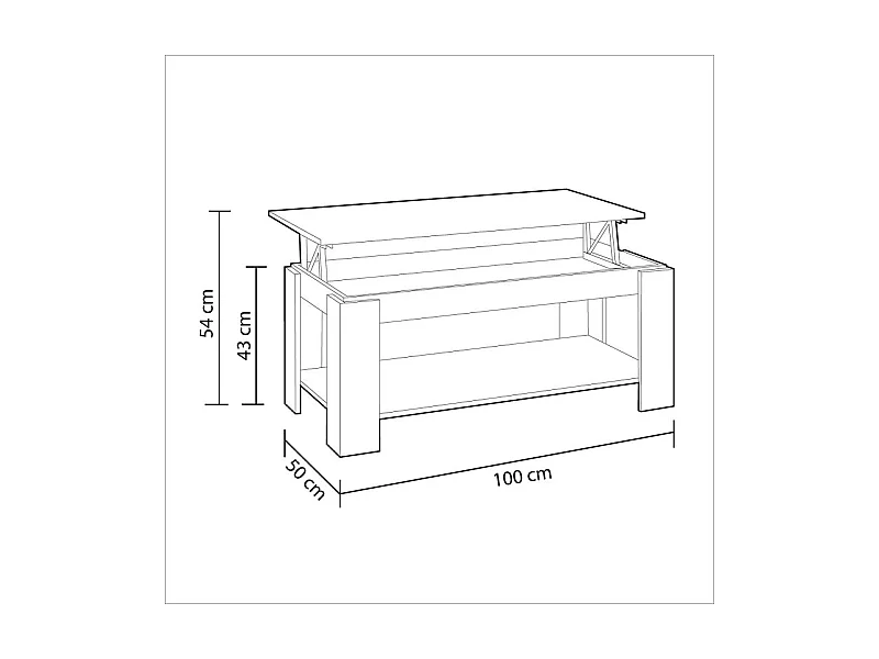 Mesa de centro elevable Ambit Roble Canadian