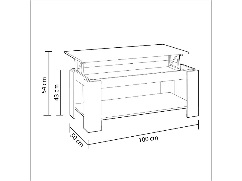 Mesa de centro elevable Ambit Roble Canadian