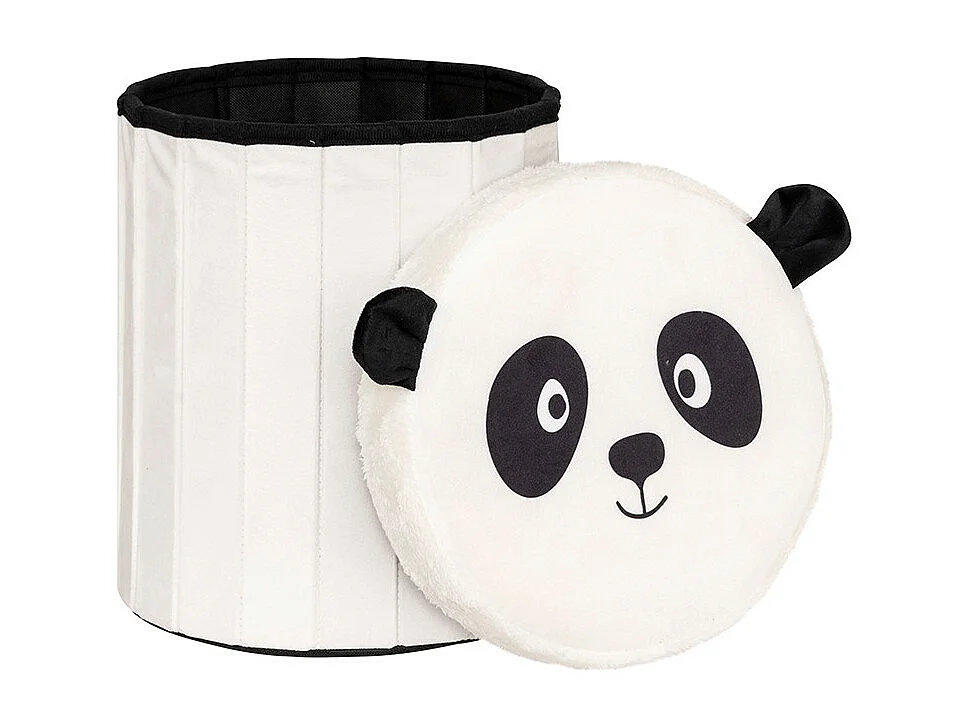 Pouf pliant coffre rond D30 Panda Atmosphera