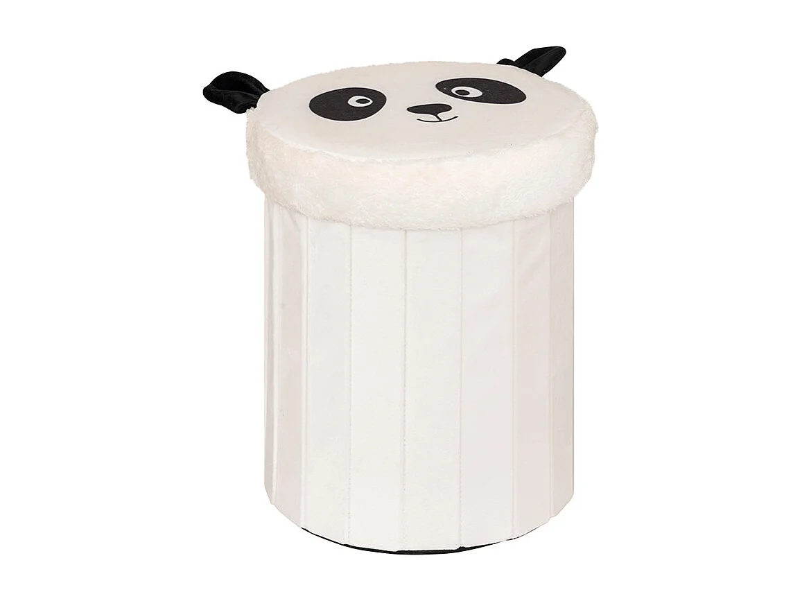 Pouf pliant coffre rond D30 Panda Atmosphera