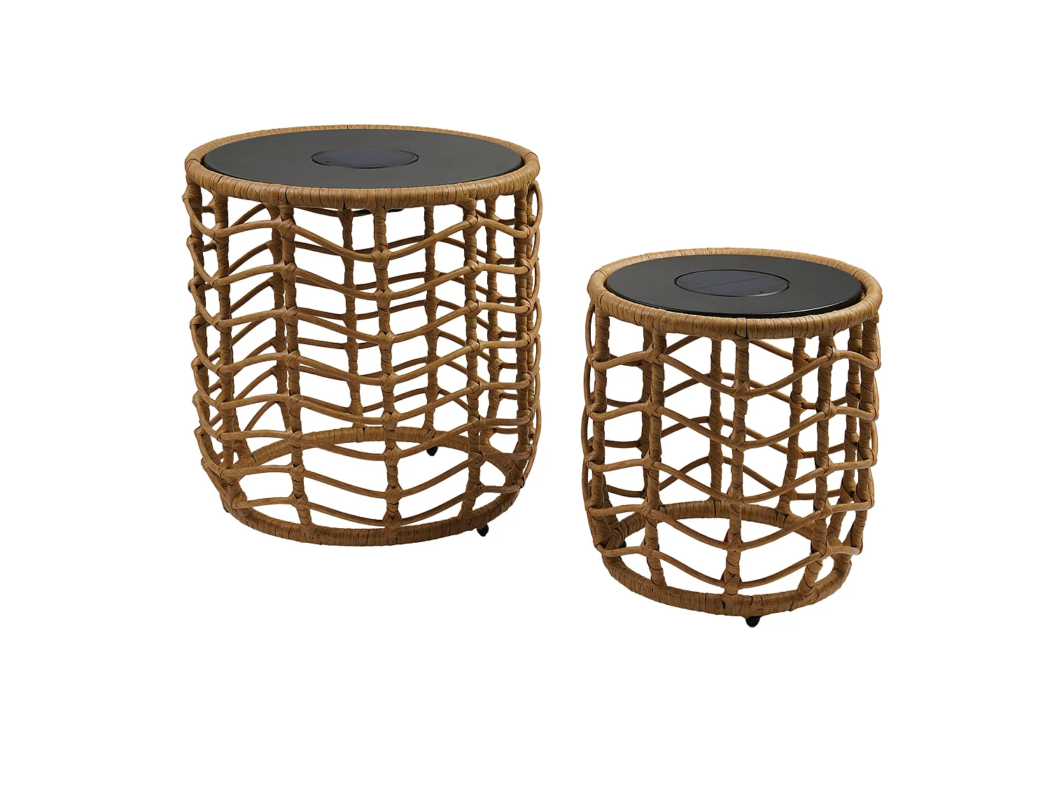 2 Tables lumineuses solaires NERITA D35/45 cm