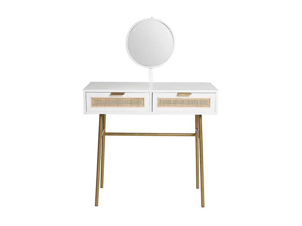 Coiffeuse 2 Tiroirs Bois Blanc - Ostaria