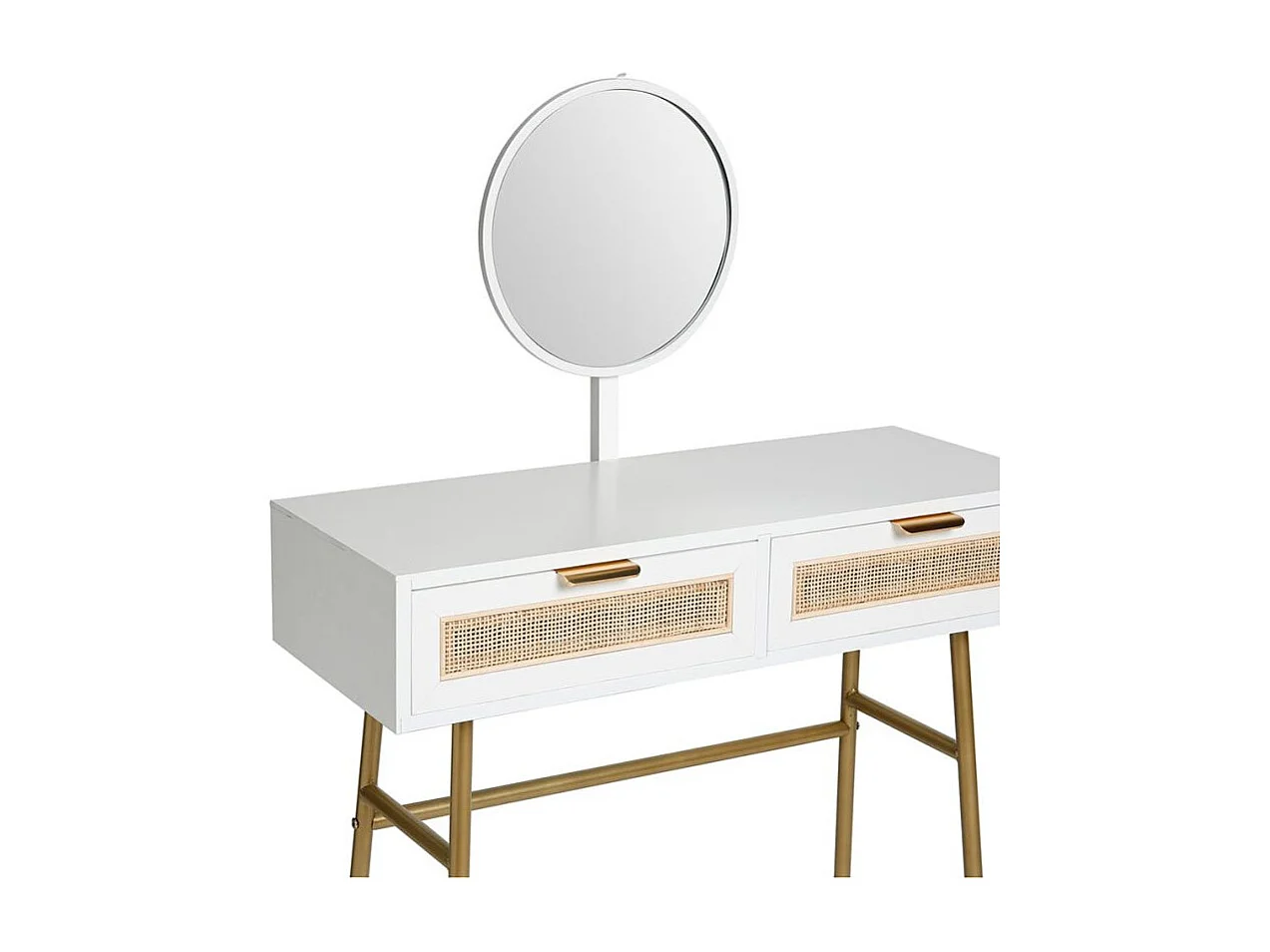 Coiffeuse 2 Tiroirs Bois Blanc - Ostaria