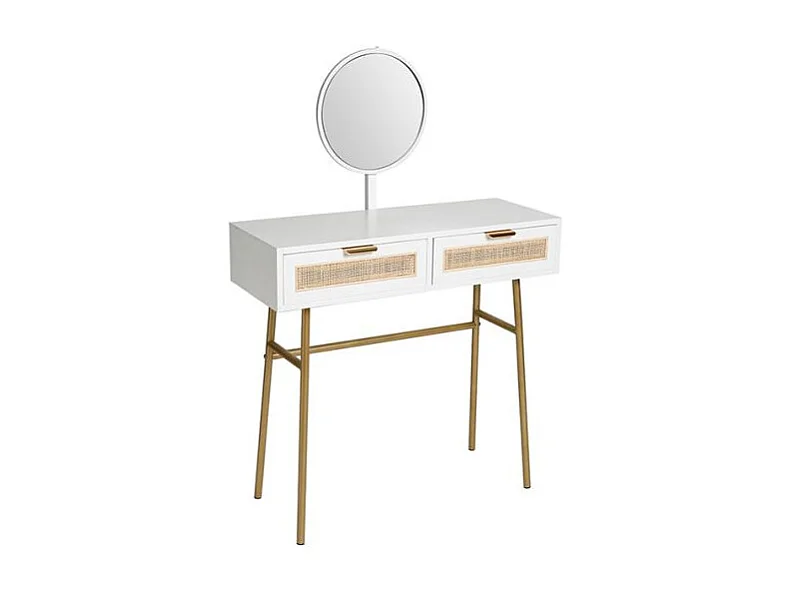 Coiffeuse 2 Tiroirs Bois Blanc - Ostaria