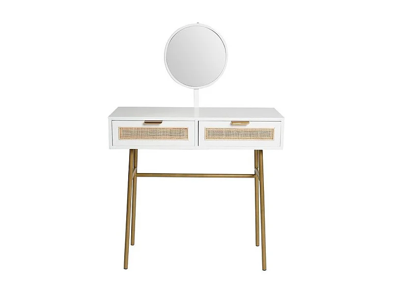 Coiffeuse 2 Tiroirs Bois Blanc - Ostaria