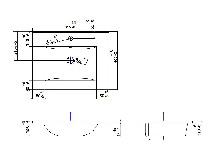 Meuble de salle de bain suspendu strié avec vasque à encastrer - Beige - 60 cm - ZEVARA