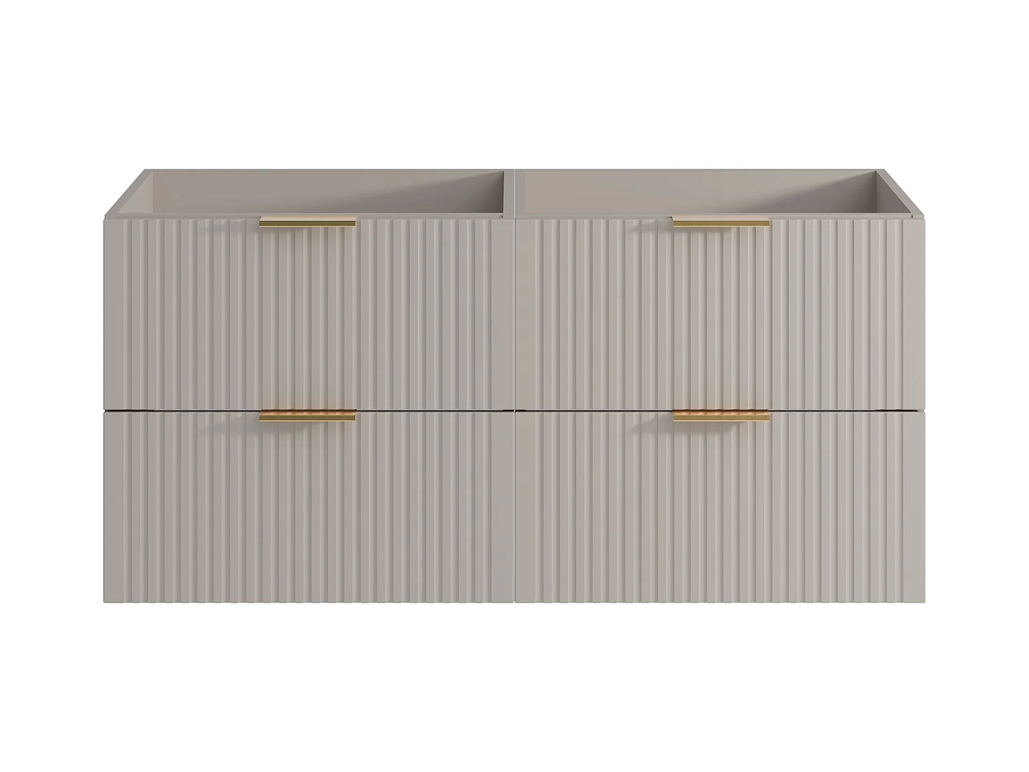 Geribbeld hangmeubel onder wastafel - Beige - L120 cm - ZEVARA
