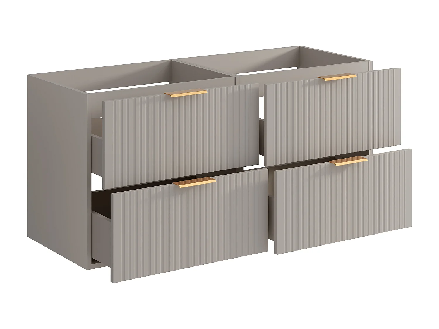 Vægmonteret skabsunderskab med vaskebordsophæng stribet - Beige - B120 cm - ZEVARA