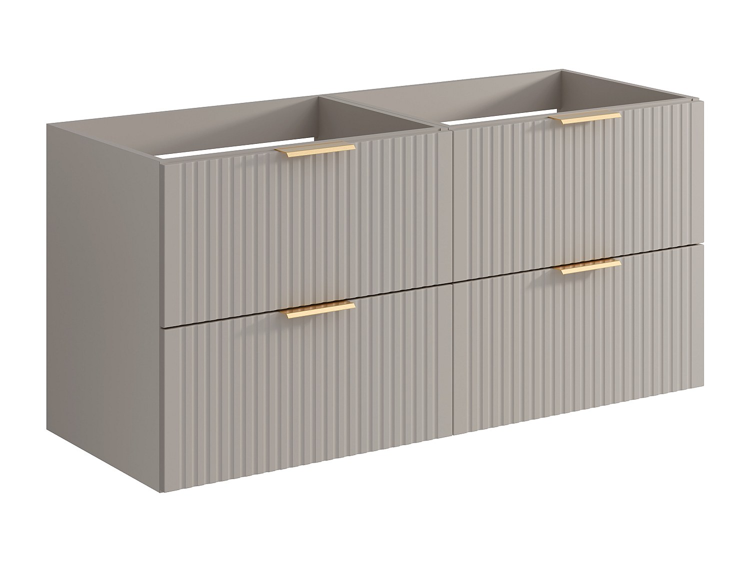 Waschbeckenunterschrank hängend - Streifenoptik - Beige - 120 cm - ZEVARA günstig online kaufen