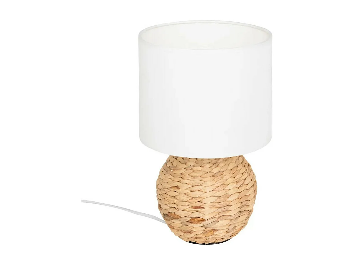 Lampe à Poser Boule en Jacinthe "Sand" 37cm Naturel