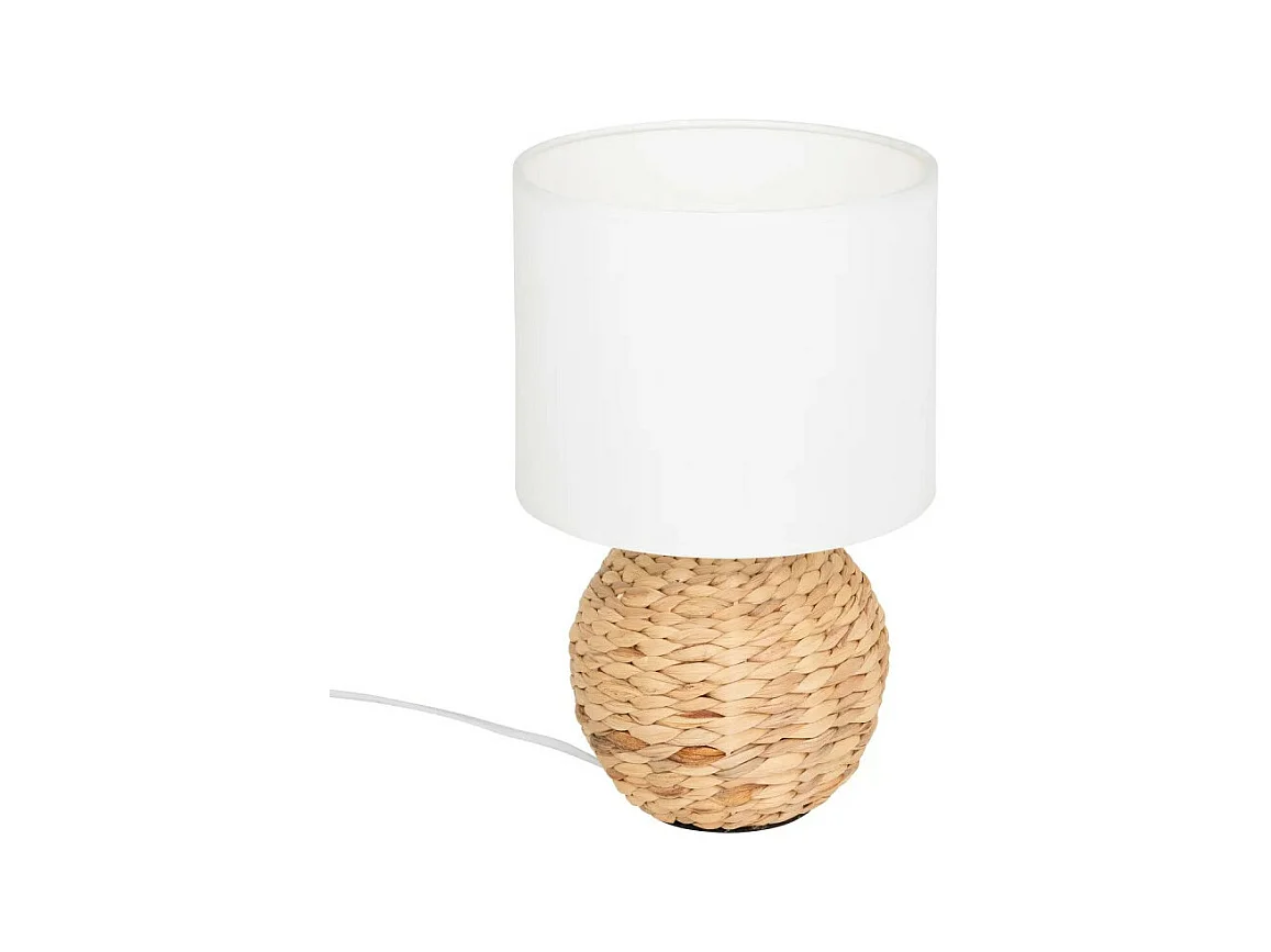 Lampe à Poser Boule en Jacinthe "Sand" 37cm Naturel
