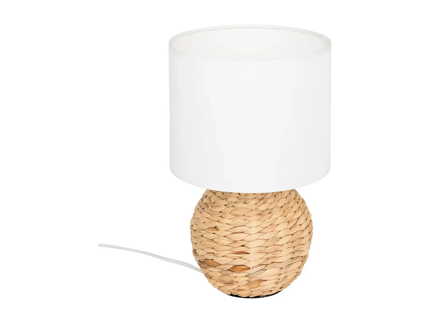 Lampe à Poser Boule en Jacinthe "Sand" 37cm Naturel