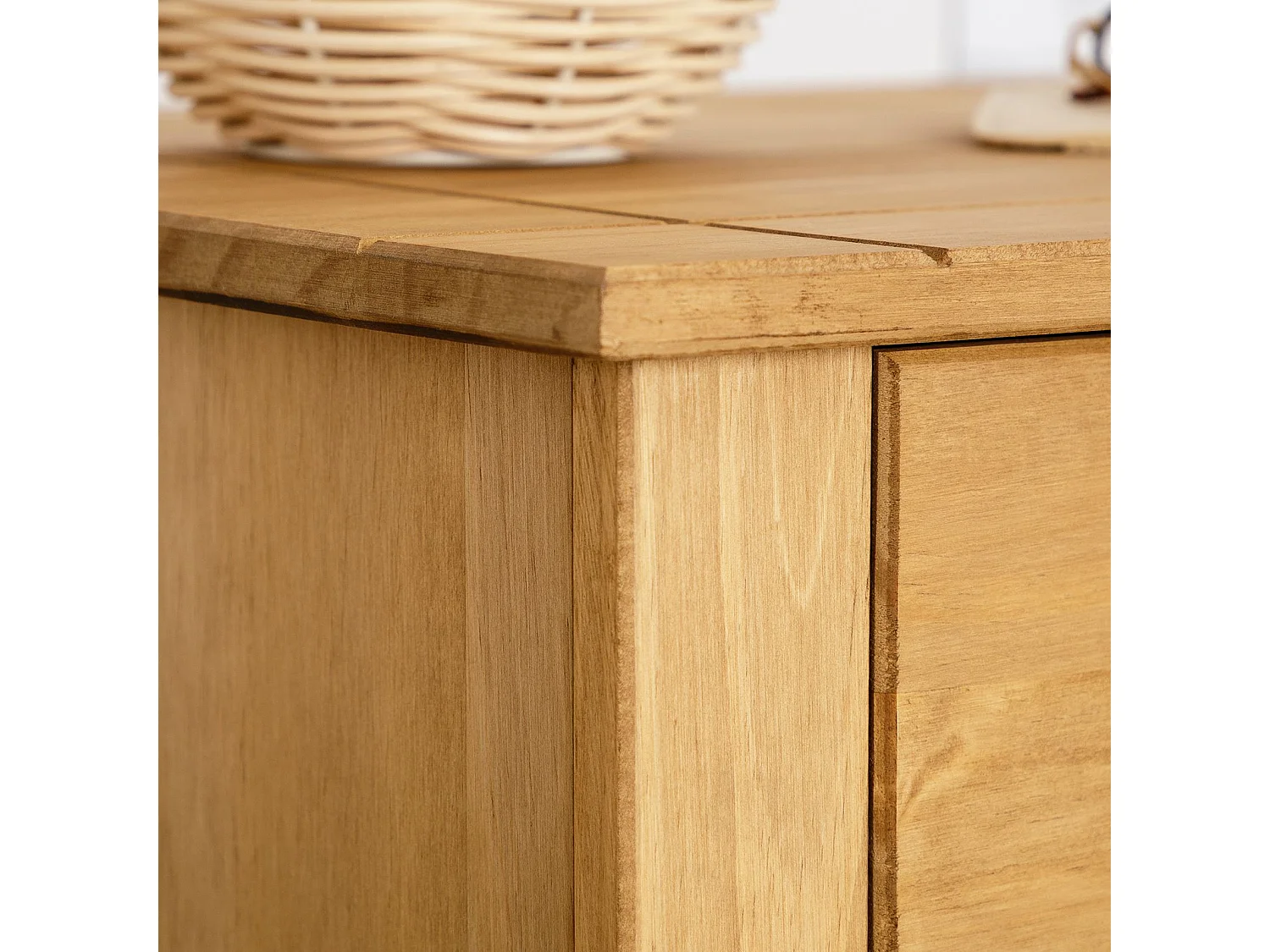 Table de chevet CANCUN H 41 cm en bois massif finition laquée avec 2 tiroirs, table de nuit meuble de rangement