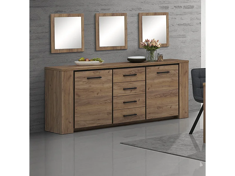 Buffet 2 portes 4 tiroirs Lio