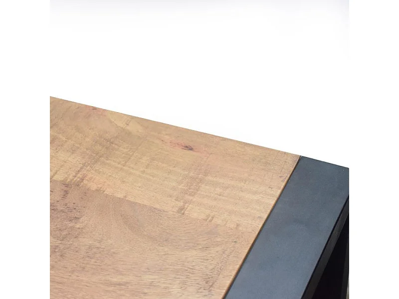 Buffet 2 portes métal 6 tiroirs Chennai manguier et métal