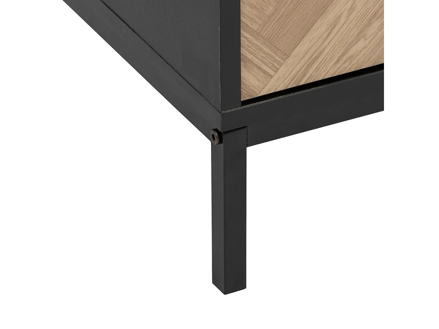 Buffet 2 Portes & 3 Tiroirs "Chevrons" 160cm Naturel & Noir