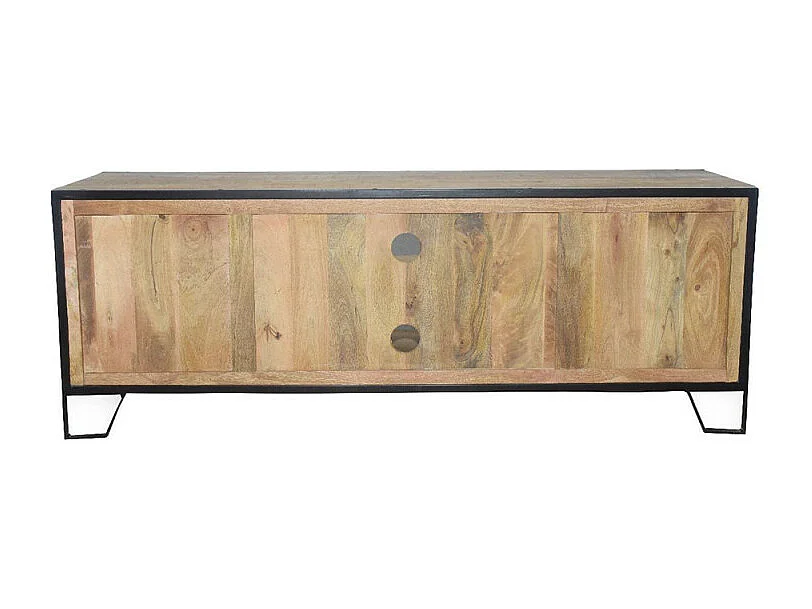 Meuble TV 4 tiroirs 2 niches Astana manguier et métal