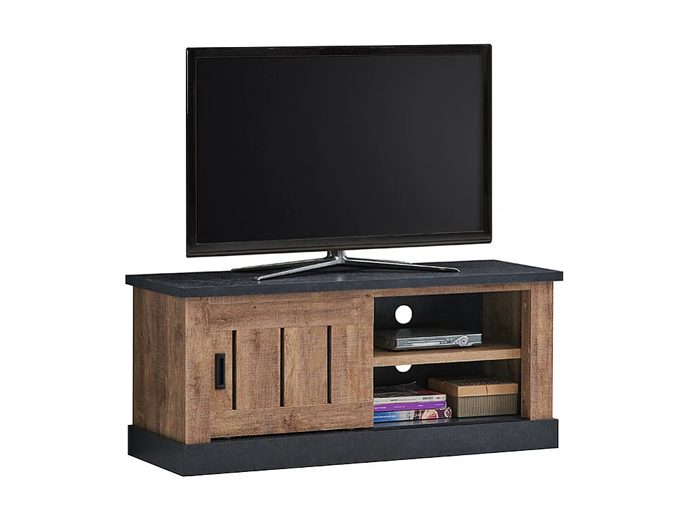 Meuble TV 1 porte coulissante 2 niches Edouard