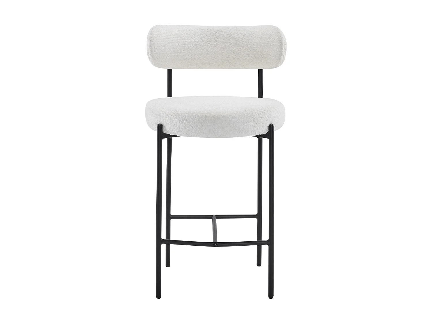 Lot de 2 tabourets de bar en tissu bouclé beige - Evora