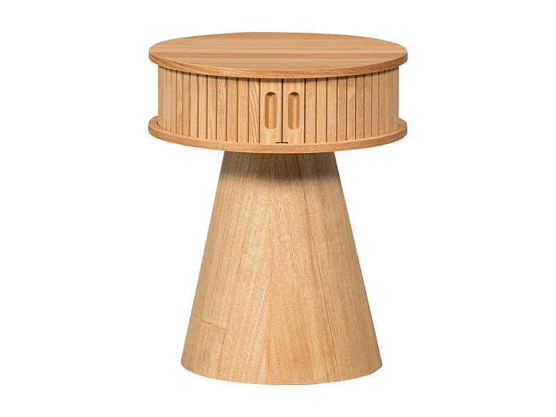 Karri - Table de chevet 2 portes coulissantes en bois - Bois clair